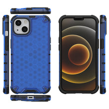 Заредете изображение във визуализатора на галерията – Honeycomb Case armor cover with TPU Bumper for iPhone 13 blue - TopMag
