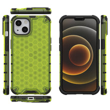 Заредете изображение във визуализатора на галерията – Honeycomb Case armor cover with TPU Bumper for iPhone 13 green - TopMag
