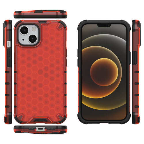 Honeycomb Case armor cover with TPU Bumper for iPhone 13 red - TopMag