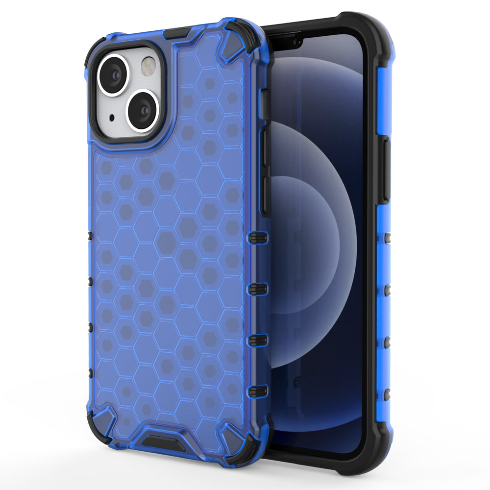 Honeycomb Case armor cover with TPU Bumper for iPhone 13 mini blue - TopMag