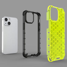 Заредете изображение във визуализатора на галерията – Honeycomb Case armor cover with TPU Bumper for iPhone 13 mini green - TopMag
