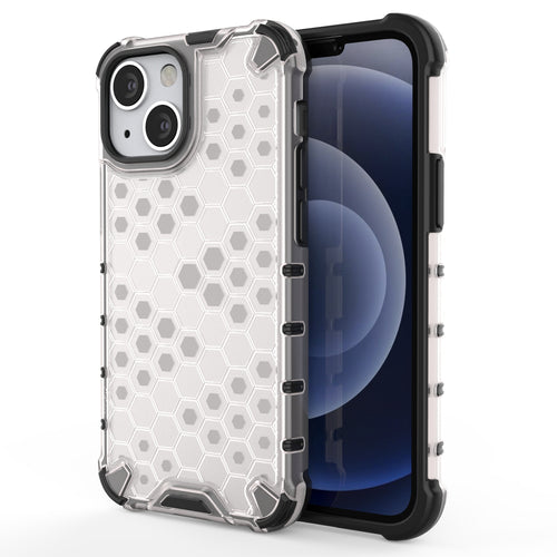 Honeycomb Case armor cover with TPU Bumper for iPhone 13 mini transparent - TopMag
