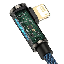 Заредете изображение във визуализатора на галерията – Baseus Legendary angled nylon cable USB - Lightning for gamers 2.4A 2m blue (CACS000103) - TopMag
