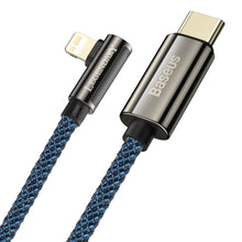 Заредете изображение във визуализатора на галерията – Baseus Legend Mobile Game Elbow Cable USB Type C - Lightning 20W Power Delivery 1m blue (CACS000203) - TopMag
