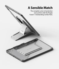 Заредете изображение във визуализатора на галерията – Ringke Fusion Combo Outstanding hard case with TPU frame for Samsung Galaxy Tab S7 11'' + self-adhesive foldable stand grey (FC475R40) - TopMag
