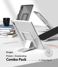 Заредете изображение във визуализатора на галерията – Ringke Fusion Combo Outstanding hard case with TPU frame for Samsung Galaxy Tab S7 11'' + self-adhesive foldable stand transparent (FC475R39) - TopMag
