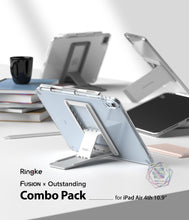 Заредете изображение във визуализатора на галерията – Ringke Fusion Combo Outstanding Hard Case with Gel Frame for iPad Air 2020 + Adhesive Stand Gray (FC485R39) - TopMag
