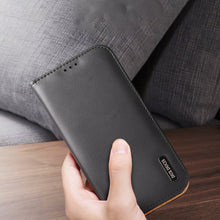 Заредете изображение във визуализатора на галерията – Dux Ducis Hivo Genuine Leather Bookcase type case for iPhone 13 black - TopMag
