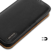 Заредете изображение във визуализатора на галерията – Dux Ducis Hivo Genuine Leather Bookcase type case for iPhone 13 Pro black - TopMag
