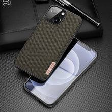 Заредете изображение във визуализатора на галерията – Dux Ducis Fino case covered with nylon material for iPhone 13 mini green - TopMag

