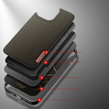 Заредете изображение във визуализатора на галерията – Dux Ducis Fino case covered with nylon material for iPhone 13 mini green - TopMag
