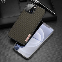 Заредете изображение във визуализатора на галерията – Dux Ducis Fino case covered with nylon material for iPhone 13 green - TopMag
