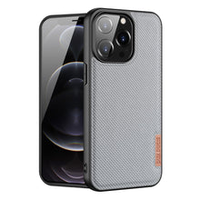 Заредете изображение във визуализатора на галерията – Dux Ducis Fino case covered with nylon material for iPhone 13 Pro gray - TopMag
