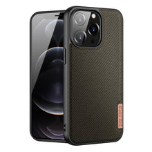Заредете изображение във визуализатора на галерията – Dux Ducis Fino case covered with nylon material for iPhone 13 Pro green - TopMag
