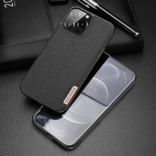Заредете изображение във визуализатора на галерията – Dux Ducis Fino case covered with nylon material for iPhone 13 Pro Max black - TopMag
