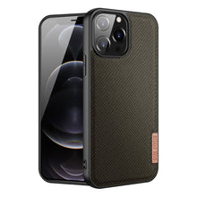 Заредете изображение във визуализатора на галерията – Dux Ducis Fino case covered with nylon material for iPhone 13 Pro Max green - TopMag
