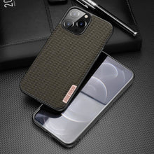 Заредете изображение във визуализатора на галерията – Dux Ducis Fino case covered with nylon material for iPhone 13 Pro Max green - TopMag
