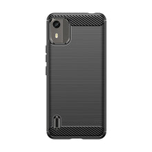 Заредете изображение във визуализатора на галерията – Silicone Carbon Case for Nokia C12/Nokia C12 Pro/Nokia C12 Plus - black
