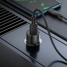 Заредете изображение във визуализатора на галерията – Borofone Car charger BZ19A Wisdom - USB - QC 3.0 18W with USB to Type C cable black
