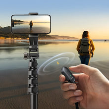 Заредете изображение във визуализатора на галерията – Ugreen LP680 selfie stick with stand and Bluetooth remote control 1.8m - black
