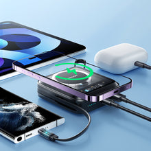 Заредете изображение във визуализатора на галерията – Joyroom induction power bank 10000mAh Icy Series 22.5W with built-in USB C cable black (JR-L006)
