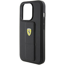 Заредете изображение във визуализатора на галерията – Ferrari Grip Stand Metal Logo case for iPhone 15 Pro - black
