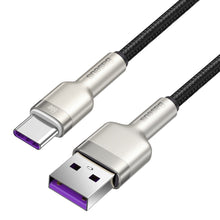 Заредете изображение във визуализатора на галерията – Baseus Cable Cafule Metal - USB to Type C - 66W 1 metre (CAKF000101) black
