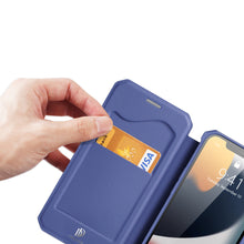 Заредете изображение във визуализатора на галерията – DUX DUCIS Skin X Bookcase type case for iPhone 13 blue - TopMag
