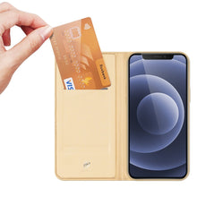 Заредете изображение във визуализатора на галерията – Dux Ducis Skin Pro Bookcase type case for iPhone 13 mini golden - TopMag
