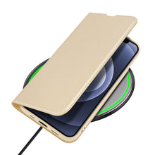 Заредете изображение във визуализатора на галерията – Dux Ducis Skin Pro Bookcase type case for iPhone 13 golden - TopMag
