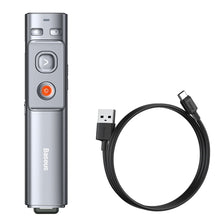 Заредете изображение във визуализатора на галерията – Baseus Orange Dot Wireless Presenter (Red Laser)(Charging version) gray (WKCD000013) - TopMag
