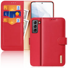Заредете изображение във визуализатора на галерията – Dux Ducis Hivo Genuine Leather Bookcase type case for Samsung Galaxy S21 FE red - TopMag
