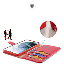 Заредете изображение във визуализатора на галерията – Dux Ducis Hivo Genuine Leather Bookcase type case for Samsung Galaxy S21 FE red - TopMag

