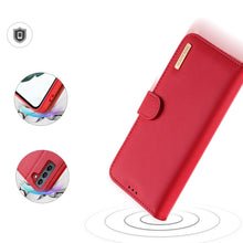 Заредете изображение във визуализатора на галерията – Dux Ducis Hivo Genuine Leather Bookcase type case for Samsung Galaxy S21 FE red - TopMag
