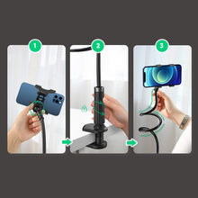 Заредете изображение във визуализатора на галерията – Ugreen universal holder stand phone holder tablet (up to 12cm wide) tripod lazy holder with flexible arm white (30488 LP113) - TopMag
