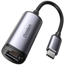 Заредете изображение във визуализатора на галерията – Choetech external USB Type C network adapter - RJ45 2.5Gbps gray (HUB-R02 gray) - TopMag

