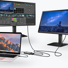 Заредете изображение във визуализатора на галерията – Choetech plug adapter USB Type C Thunderbolt 3 (40Gbps) - 2x HDMI 2.0 4K 60Hz black (HUB-H07) - TopMag
