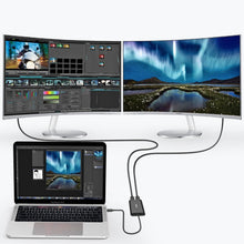 Заредете изображение във визуализатора на галерията – Choetech plug adapter USB Type C Thunderbolt 3 (40Gbps) - 2x HDMI 2.0 4K 60Hz black (HUB-H07) - TopMag
