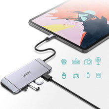 Заредете изображение във визуализатора на галерията – Choetech 9in1 multifunctional USB Type C HUB - 3x USB 3.2 Gen 1 / SD and TF memory card reader / HDMI 4K 30Hz / VGA Full HD 60Hz / USB Type C / RJ45 gray (HUB-M15 gray) - TopMag
