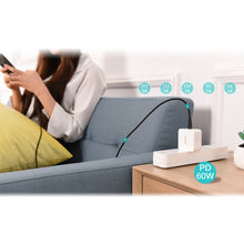 Заредете изображение във визуализатора на галерията – Choetech cable USB Type C cable - USB Type C Power Delivery 60W 3A 1.2m black (XCC-1003) - TopMag
