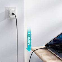 Заредете изображение във визуализатора на галерията – Choetech cable USB Type C cable - USB Type C Power Delivery 60W 3A 1.2m black (XCC-1003) - TopMag
