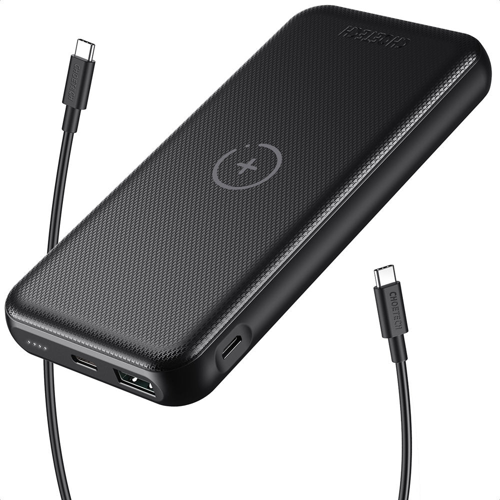 Choetech powerbank 10000mAh 18W Quick Charge Power Delivery USB / USB Type C Qi wireless charger 10W black (B650) - TopMag