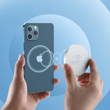 Заредете изображение във визуализатора на галерията – Choetech 15W magnetic Qi wireless charger (MagSafe compatible) white (T517-F) - TopMag
