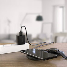 Заредете изображение във визуализатора на галерията – Choetech Qi 10w wireless charger for phone and Samsung Galaxy Watch black (T570-S) - TopMag

