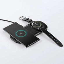 Заредете изображение във визуализатора на галерията – Choetech Qi 10w wireless charger for phone and Samsung Galaxy Watch black (T570-S) - TopMag

