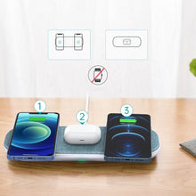 Заредете изображение във визуализатора на галерията – Choetech 3in1 Qi 10W Wireless Charger for Phone / Headphones AirPods 2 / Pro + USB Type C Cable with Network Adapter Green (T569-S) - TopMag

