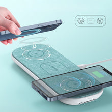 Заредете изображение във визуализатора на галерията – Choetech 3in1 Qi 10W Wireless Charger for Phone / Headphones AirPods 2 / Pro + USB Type C Cable with Network Adapter Green (T569-S) - TopMag
