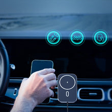 Заредете изображение във визуализатора на галерията – Choetech Car Magnetic Mount Inductive Qi Charger 15W (MagSafe Compatible) Black (T200-F) - TopMag
