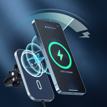Заредете изображение във визуализатора на галерията – Choetech Car Magnetic Mount Inductive Qi Charger 15W (MagSafe Compatible) Black (T200-F) - TopMag
