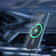Заредете изображение във визуализатора на галерията – Choetech Car Magnetic Mount Inductive Qi Charger 15W (MagSafe Compatible) Black (T200-F) - TopMag
